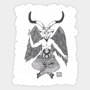 Baphomet Art Sketch Style Sticker